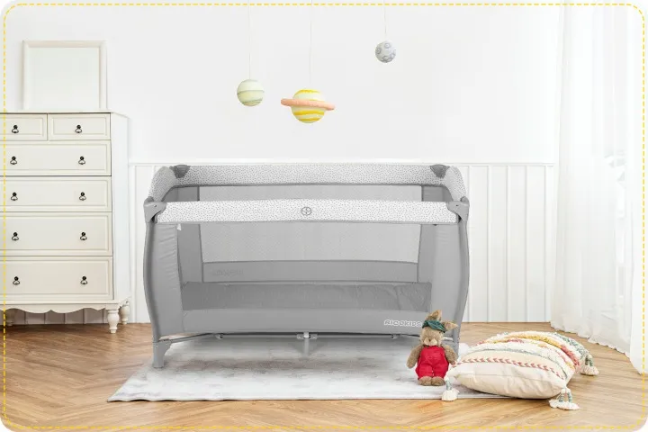Utazó gyerekágy, Ricokids RK-241, szürke – 11. kép