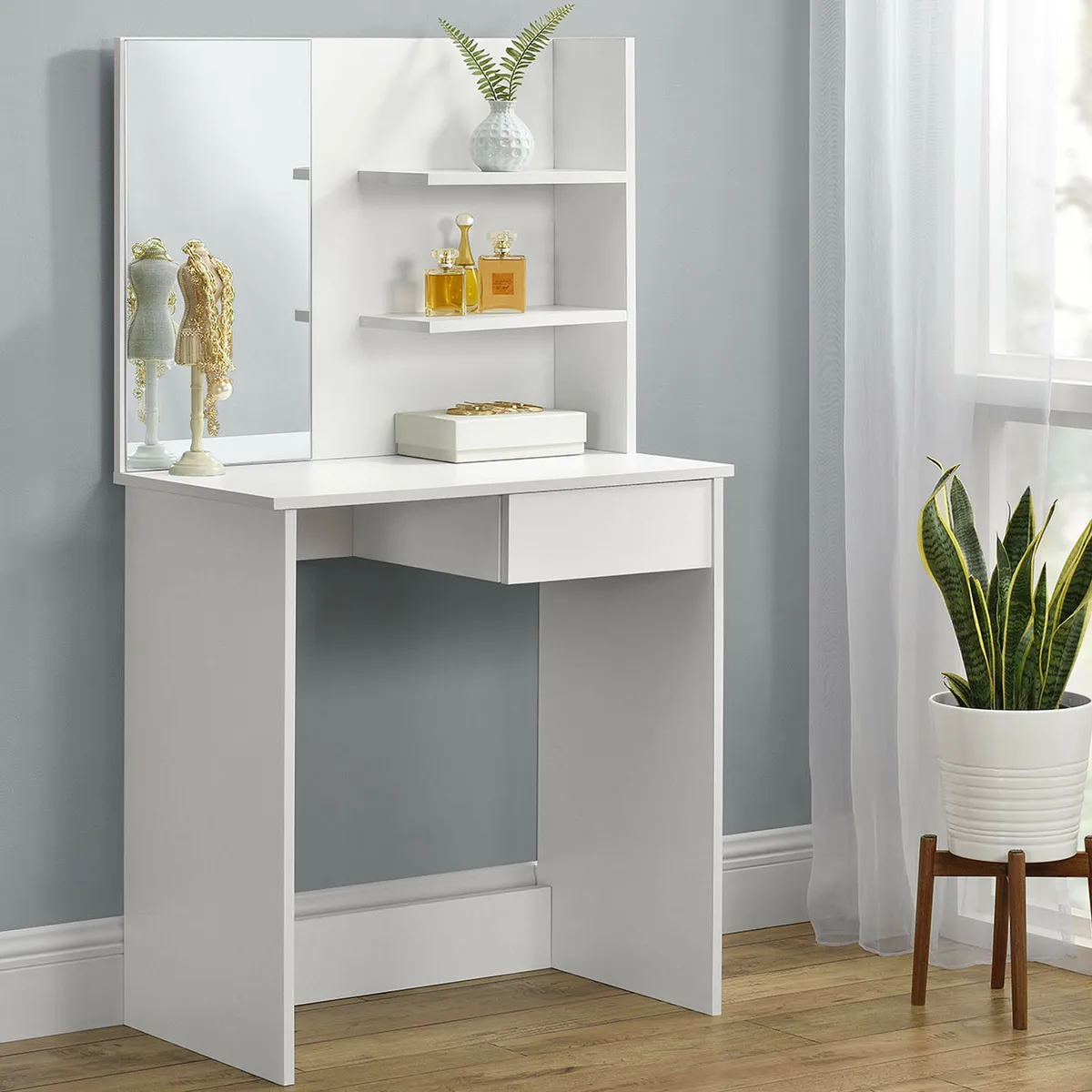Sminkasztal, ModernHome PWSHT-21, fehér – 2. kép Sminkasztal, ModernHome PWSHT-21, fehér – 2. kép