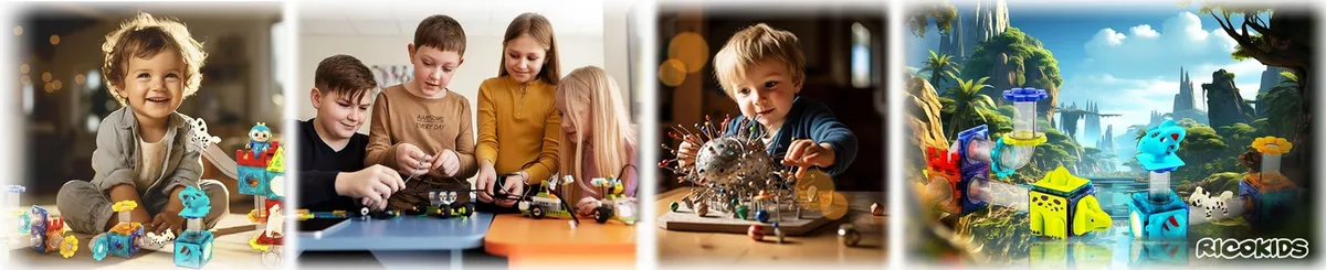 Mágneses játékkészlet, Ricokids RK-782, 150 db – 1. kép Mágneses játékkészlet, Ricokids RK-782, 150 db – 1. kép