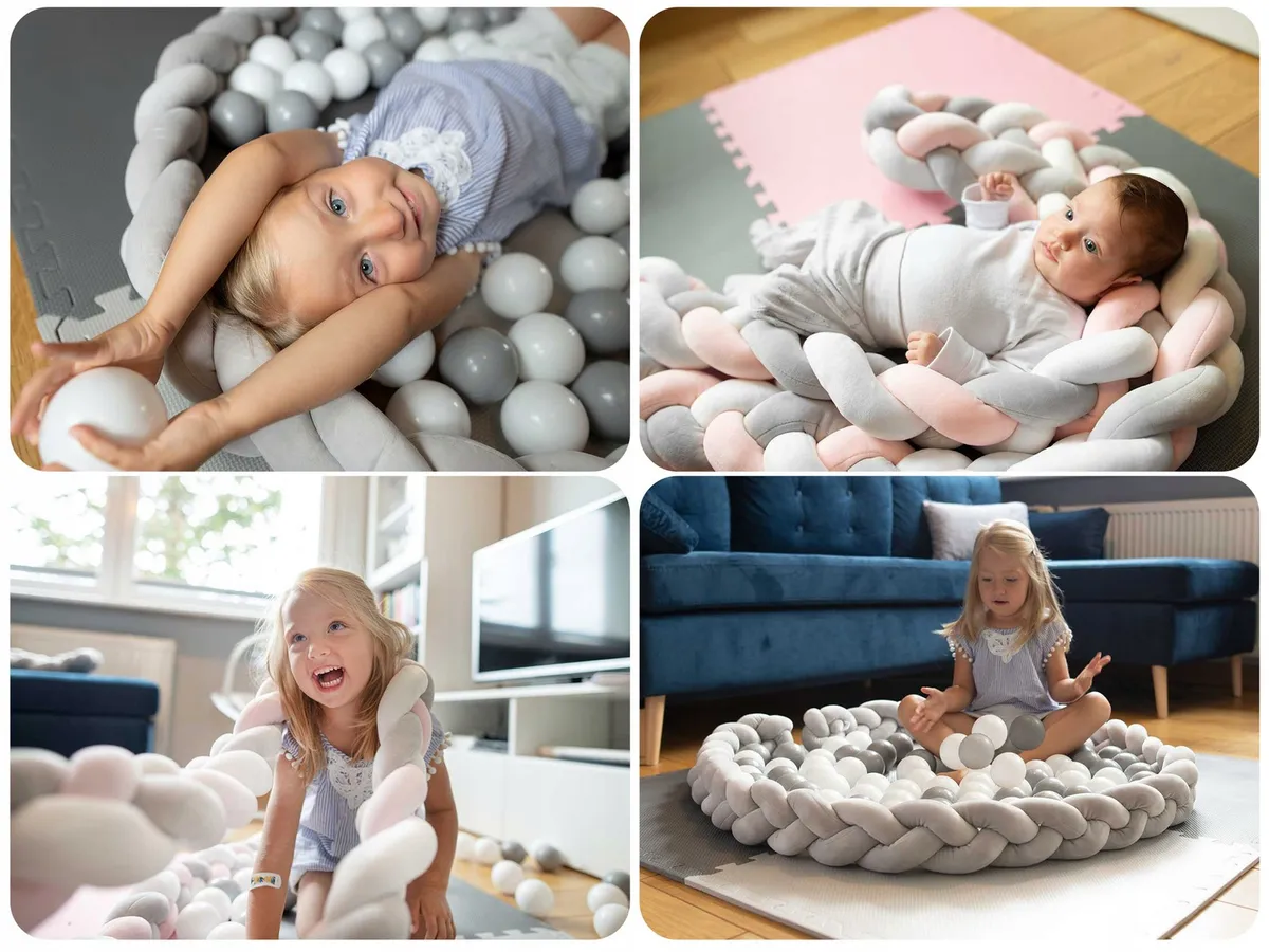 Rácsvédő kiságyba, Ricokids, zöld/szürke – 3. kép