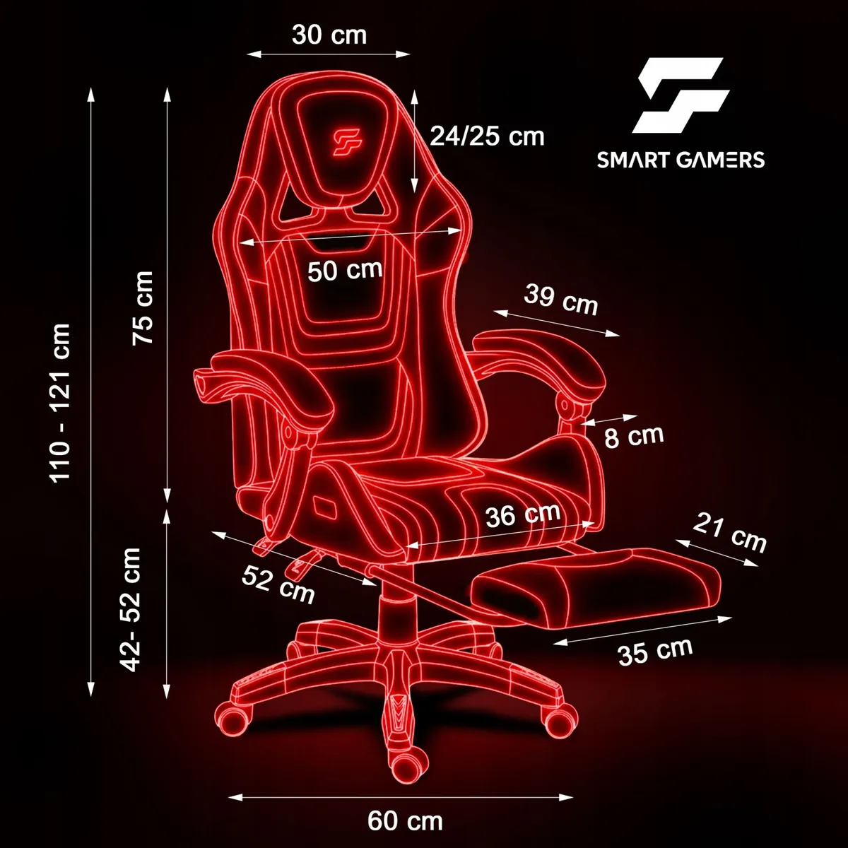 Gamer szék, Sofotel Specter, fekete/piros – 12. kép