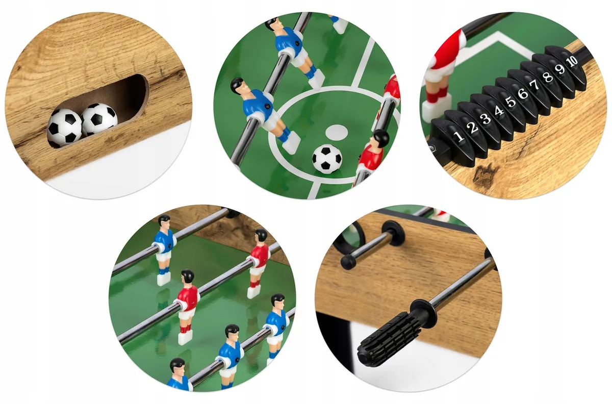 Csocsóasztal, Neo-Sport NS-805, zöld/fa – 5. kép Csocsóasztal részletek