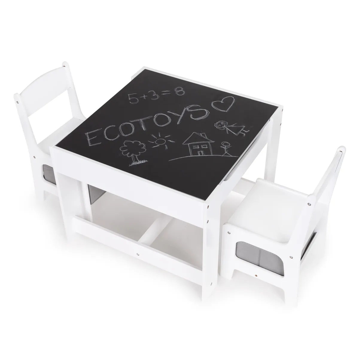 Gyerek asztal és szék szett, ECOTOYS ZCF-01, 1 db asztal + 2 db szék – 3. kép Gyerek asztal és szék szett, ECOTOYS ZCF-01, 1 db asztal + 2 db szék – 3. kép
