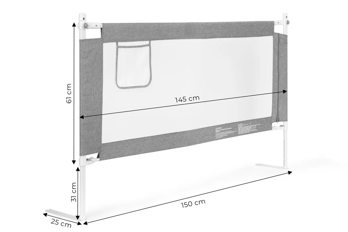 Leesésgátló ágykorlát, ECOTOYS SG-030A-GY, szürke/fehér – 7. kép Leesésgátló ágykorlát, ECOTOYS SG-030A-GY, szürke/fehér – 7. kép
