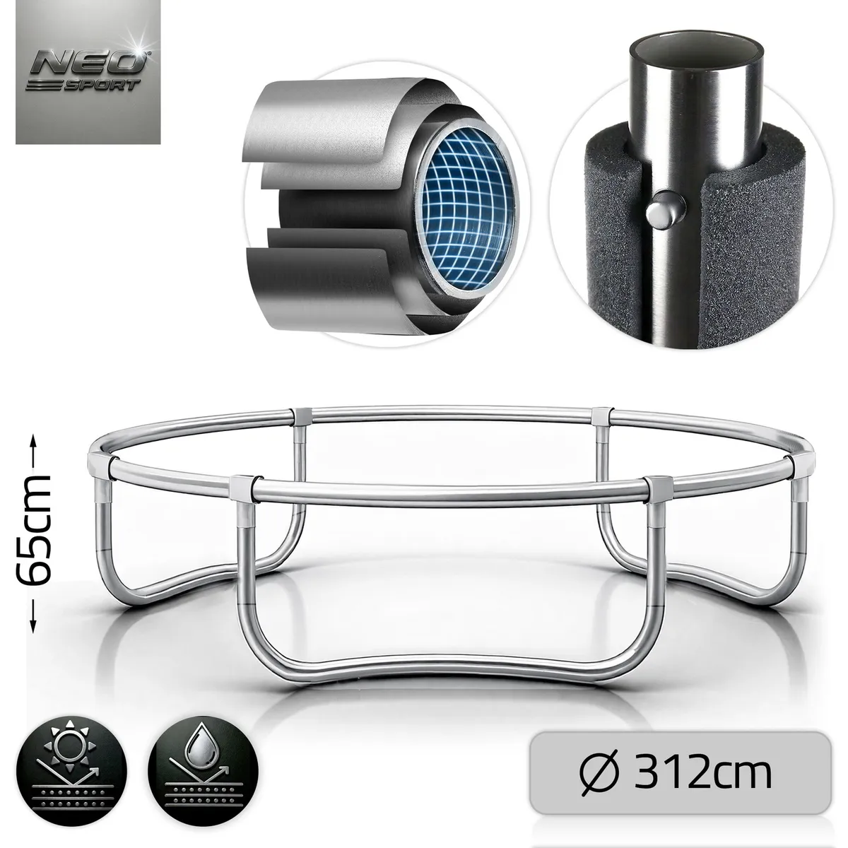 Kerti trambulin, Neo-Sport, fekete/kék – 3. kép Kerti trambulin, Neo-Sport, fekete/kék – 3. kép