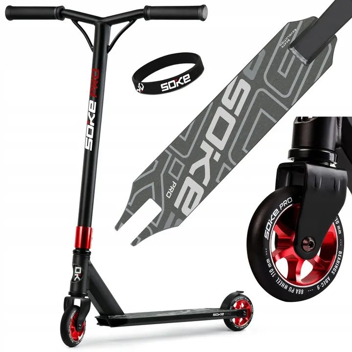 Kaszkadőr roller, SOKE PRO, piros – 2. kép