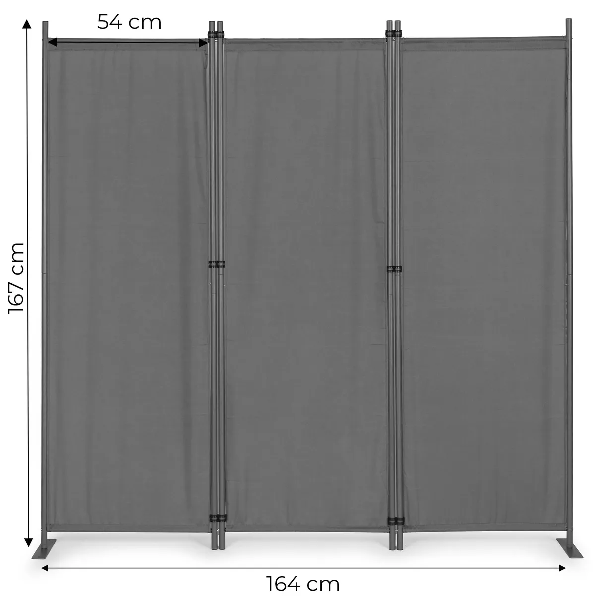 Térelválasztó paraván, MultiGarden AW-022/3TLG, szürke – 6. kép Térelválasztó paraván, MultiGarden AW-022/3TLG, szürke – 6. kép