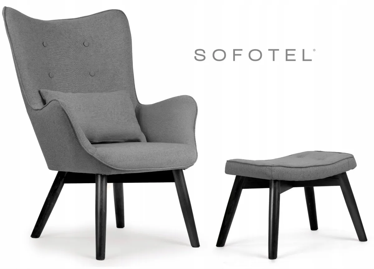 Lábtartós fotel, Sofotel Norse, szürke/fekete – 15. kép