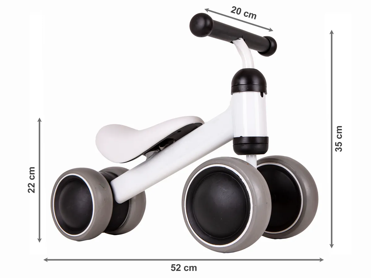 Négykerekű futóbicikli, ECOTOYS JM-118, fehér – 4. kép