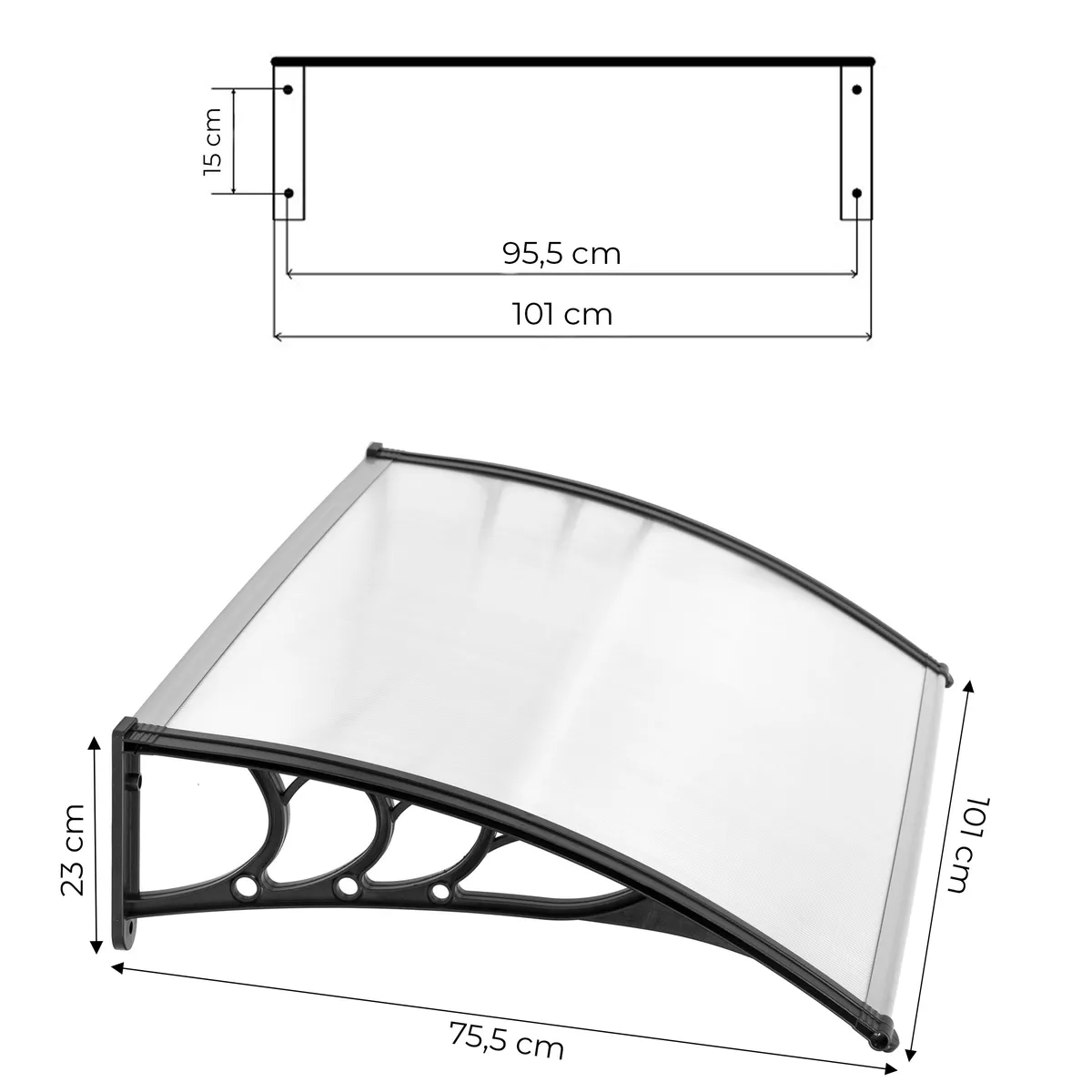 Műanyag előtető, MultiGarden AW-017A, 100 × 80 cm – 6. kép Műanyag előtető, MultiGarden AW-017A, 100 × 80 cm – 6. kép