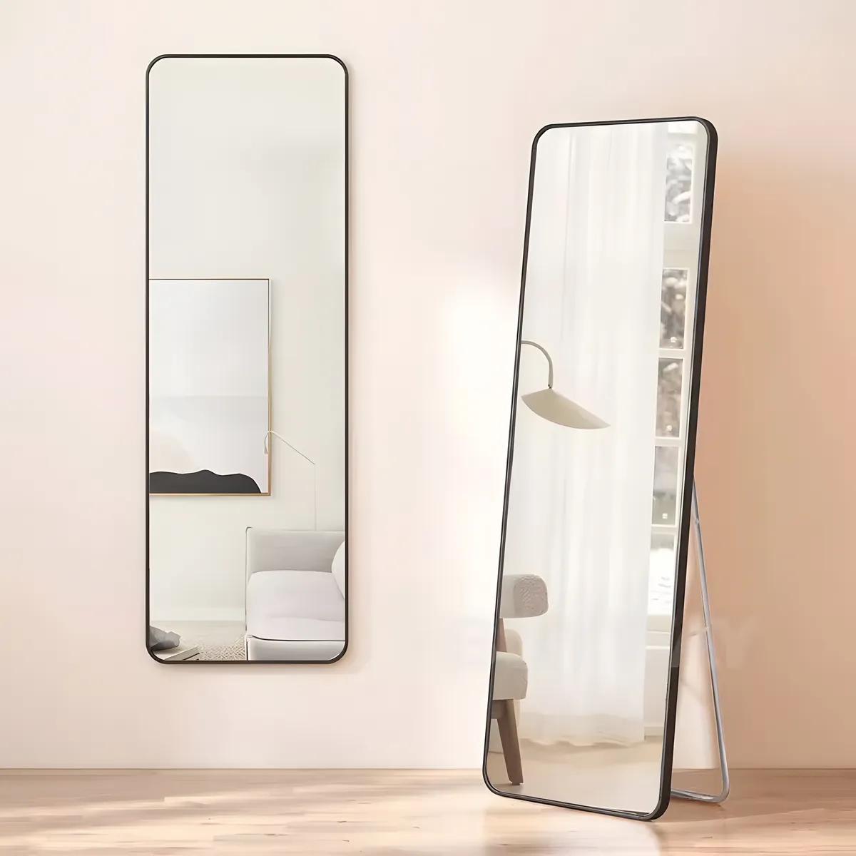 Álló tükör, ModernHome VKM-915B, fekete keret – 4. kép Álló tükör, ModernHome VKM-915B, fekete keret – 4. kép