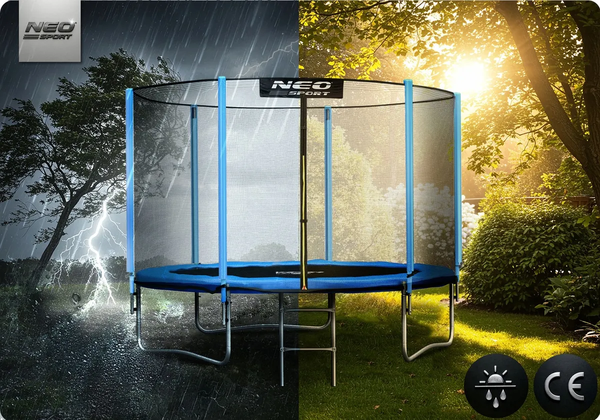 Kerti trambulin, Neo-Sport, fekete/kék – 2. kép