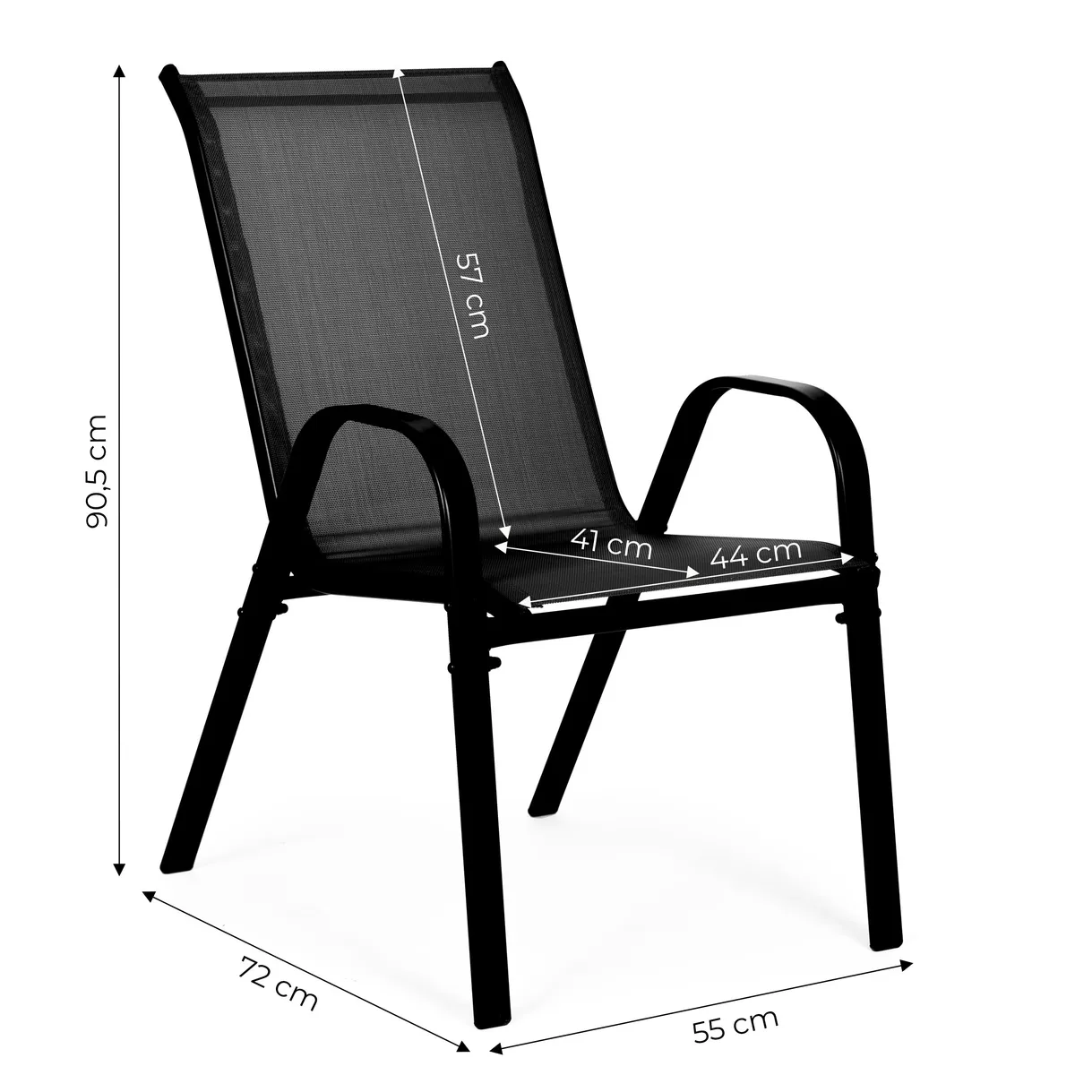 Kerti szék, MultiGarden SC-092KD, fekete – 5. kép