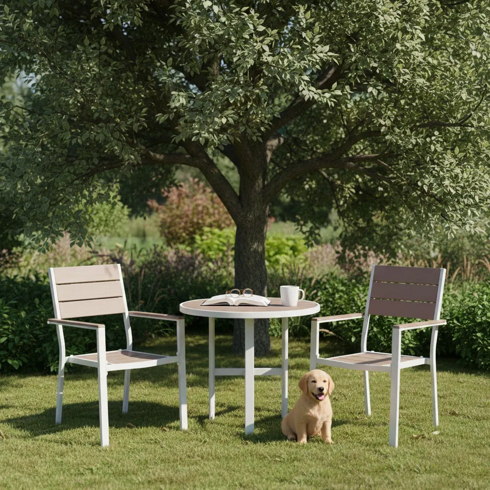 Kerti szék, MultiGarden YC-051KD-4-5, fehér/szürke – 2. kép Kerti szék, MultiGarden YC-051KD-4-5, fehér/szürke – 2. kép