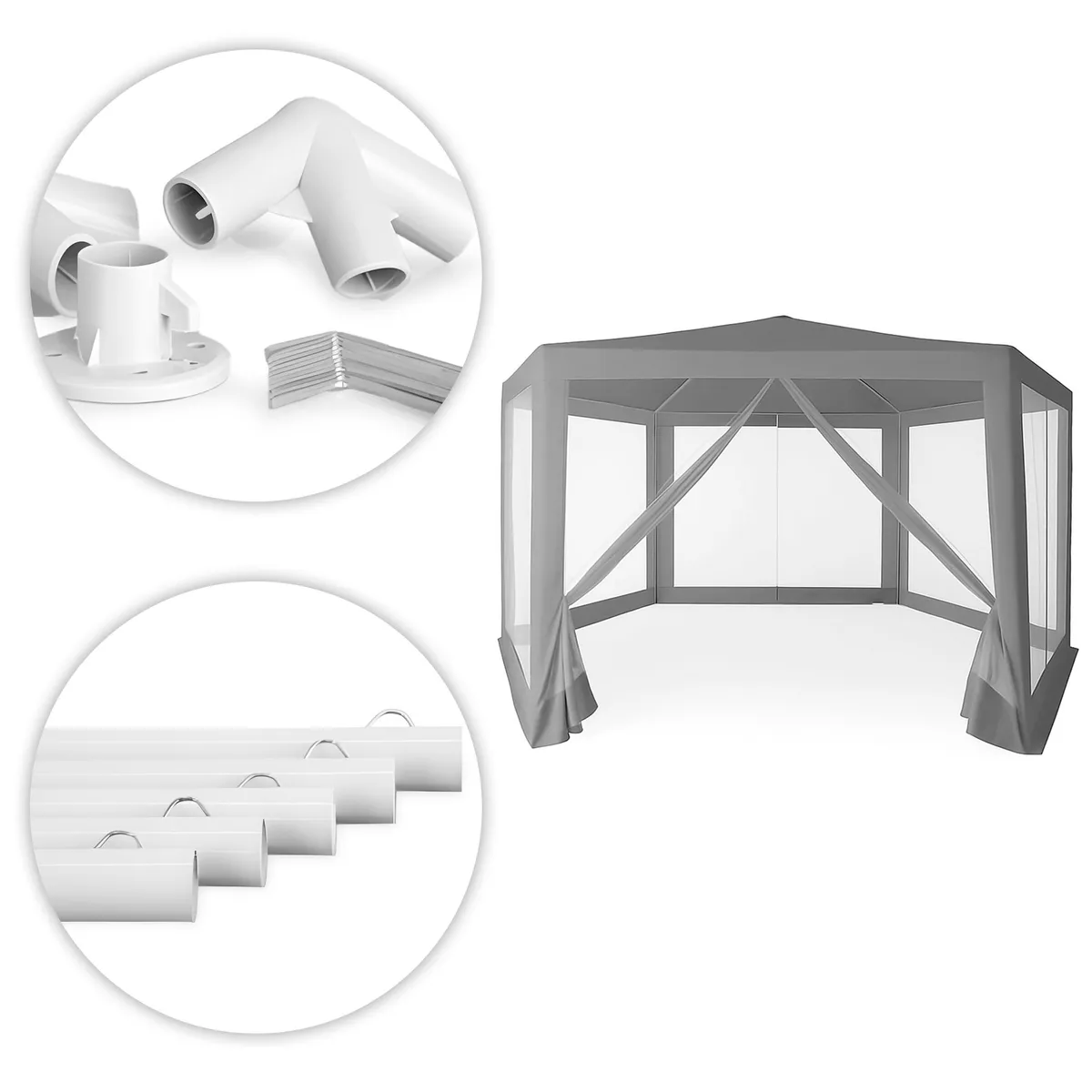 Kerti pavilon, MultiGarden PAW 2X2X2 N-GY, szürke – 3. kép Kerti pavilon, MultiGarden PAW 2X2X2 N-GY, szürke – 3. kép