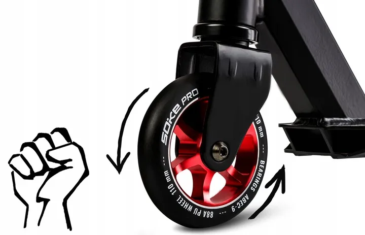 Kaszkadőr roller, SOKE PRO, piros – 7. kép