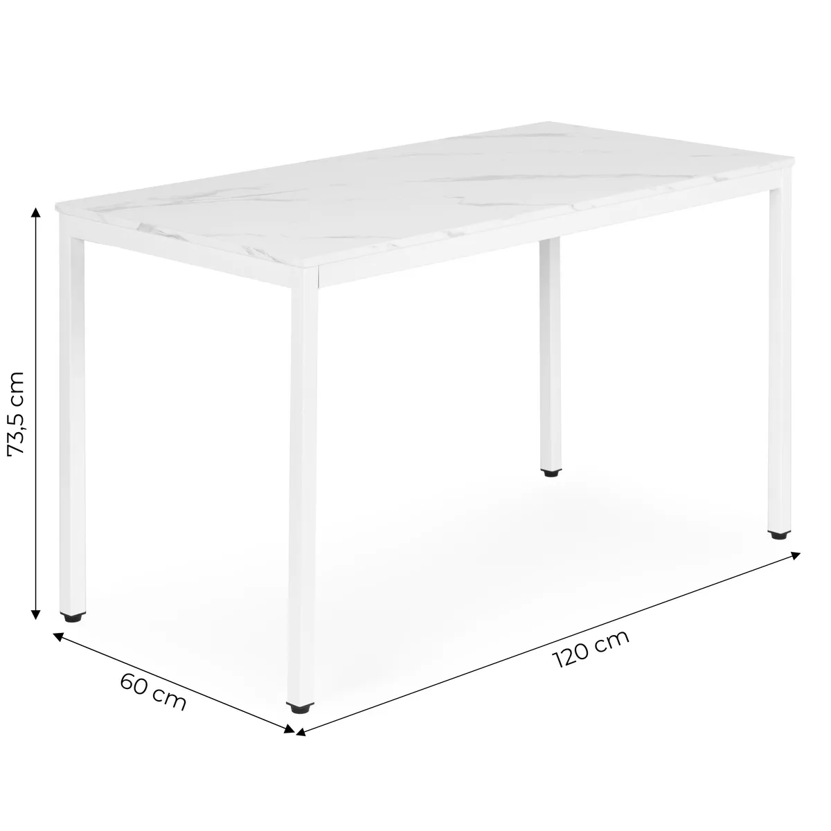 Étkezőasztal, ModernHome NORD-MRW-W, 120 x 60 cm – 4. kép Étkezőasztal, ModernHome NORD-MRW-W, 120 x 60 cm – 4. kép