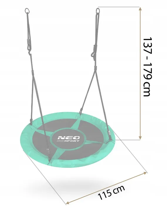 Fészekhinta, Neo-Sport Swingo, fekete/zöld – 7. kép Fészekhinta, Neo-Sport Swingo, fekete/zöld – 7. kép