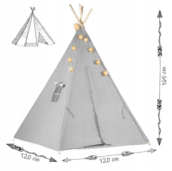 Gyereksátor, Nukido Tipi, fényfüzérrel – 12. kép