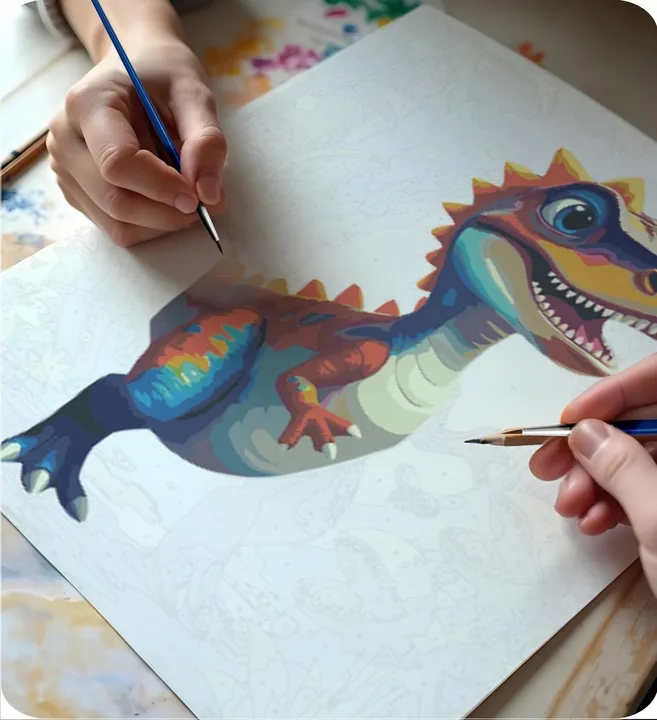 Számfestő készlet, Massido, dinoszaurusz minta – 5. kép