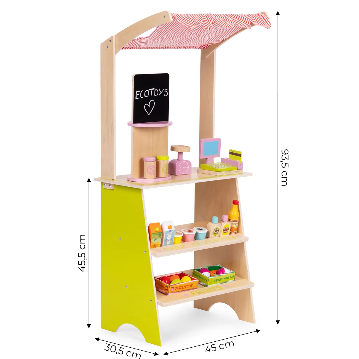 Játék élelmiszerkészlet, ECOTOYS HM328234, fa – 4. kép