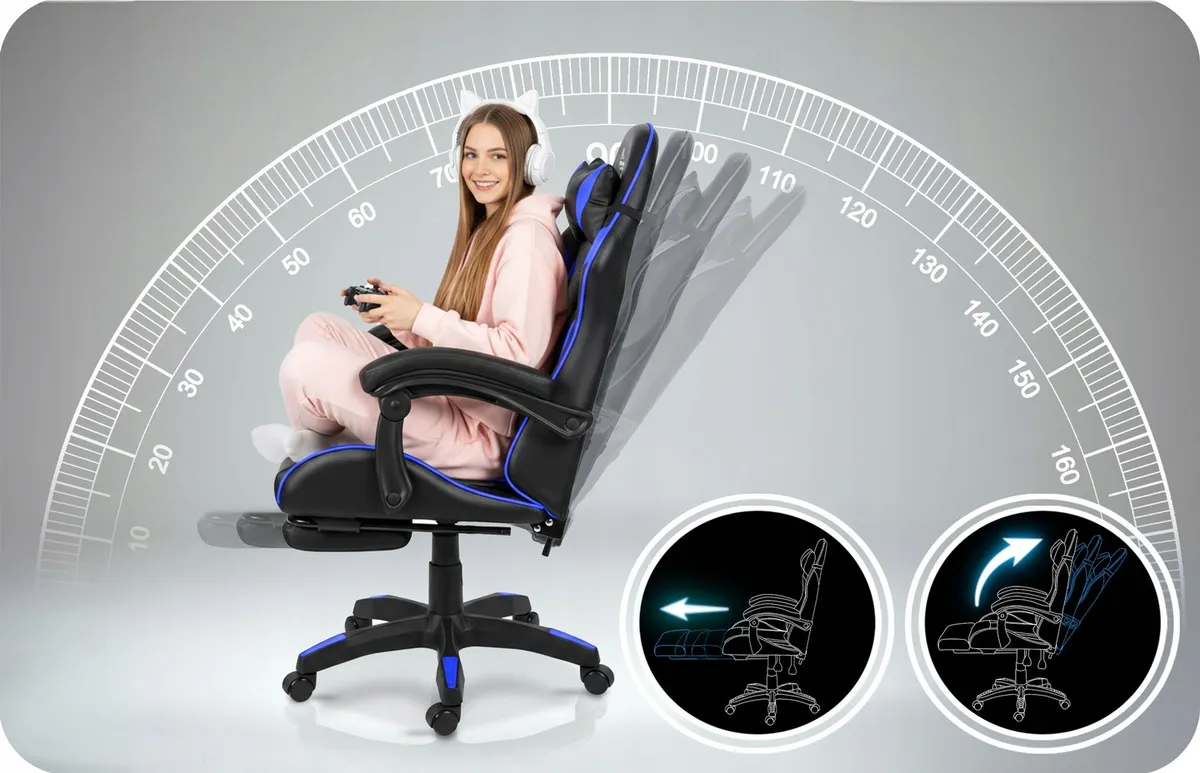 Gamer szék, Sofotel Draknor II, fekete-kék – 5. kép Gamer szék, Sofotel Draknor II, fekete-kék – 5. kép
