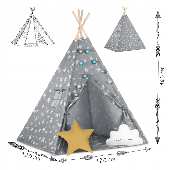 Gyereksátor, Nukido Tipi, fényfüzérrel – 12. kép