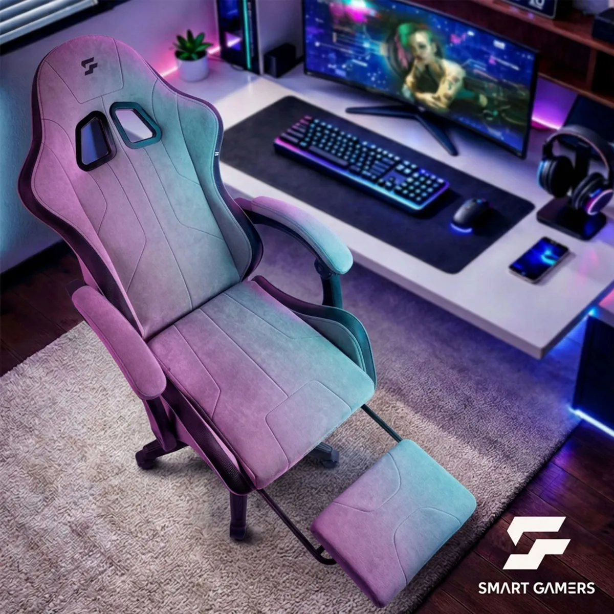 Gamer szék, Sofotel Lokar, világosszürke – 3. kép