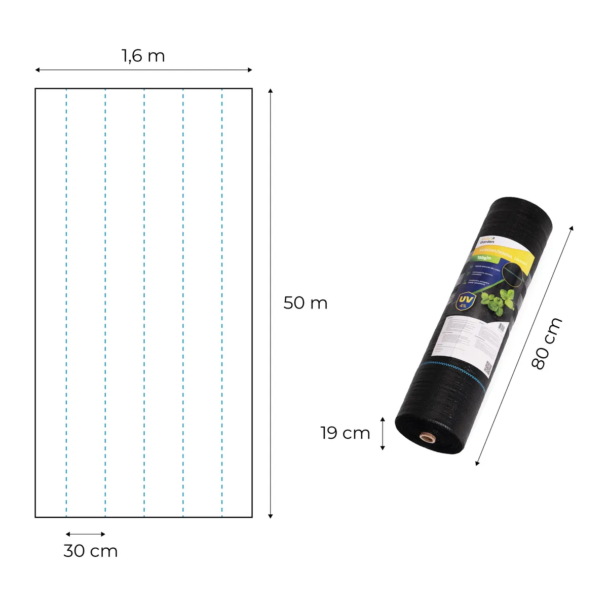 Talajtakaró geotextília, MultiGarden WEED150-M3, 1,6 x 50 m – 6. kép Talajtakaró geotextília, MultiGarden WEED150-M3, 1,6 x 50 m – 6. kép