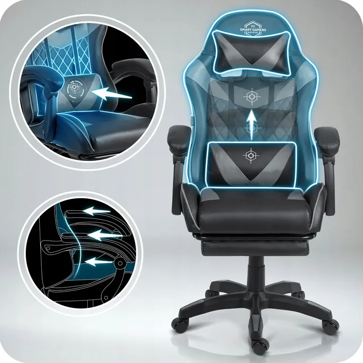 Gamer szék, Sofotel Draknor II, fekete-szürke – 4. kép Gamer szék, Sofotel Draknor II, fekete-szürke – 4. kép