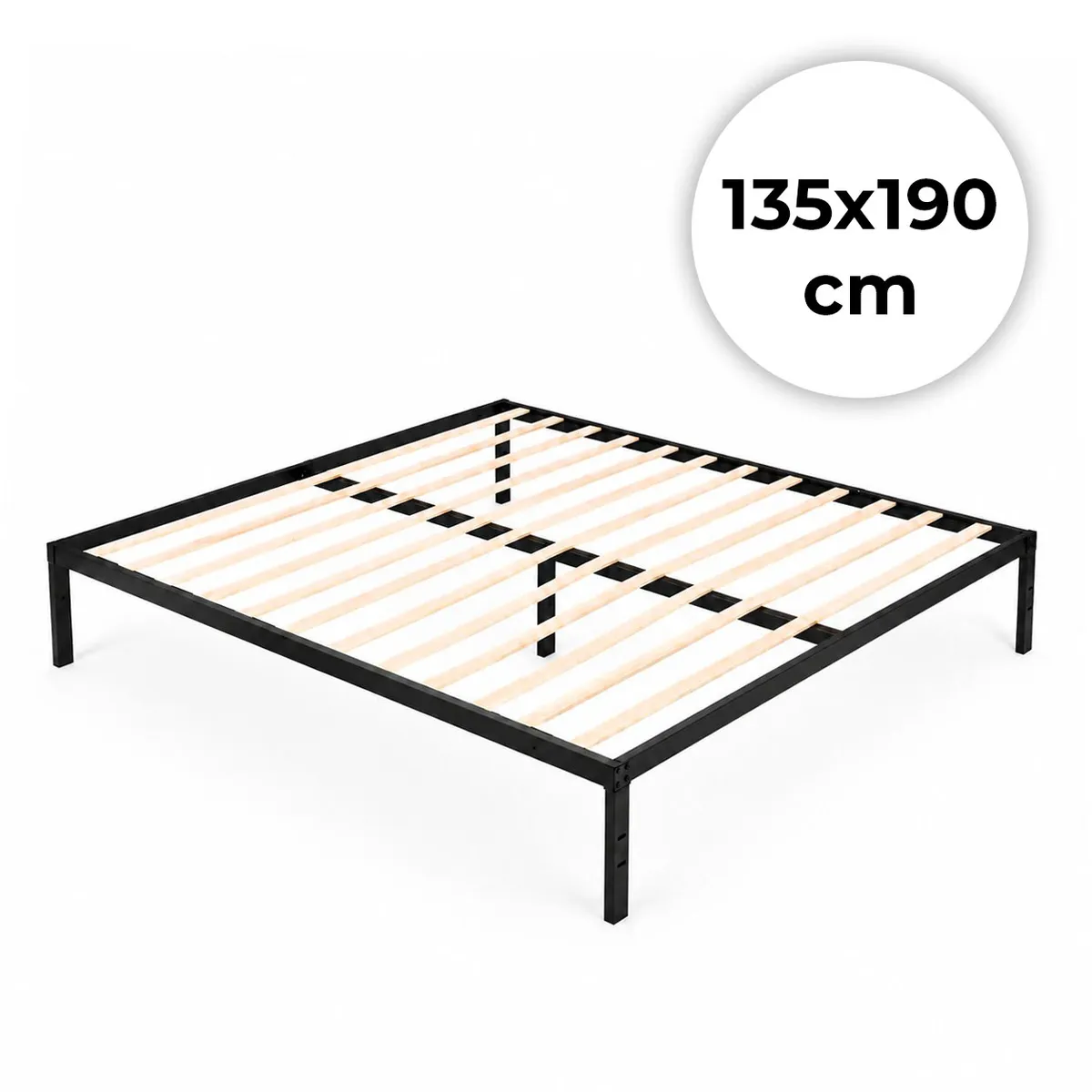 Fém ágykeret, ModernHome GIC-BF03, 135 x 190 cm – 1. kép Fém ágykeret, ModernHome GIC-BF03, 135 x 190 cm – 1. kép