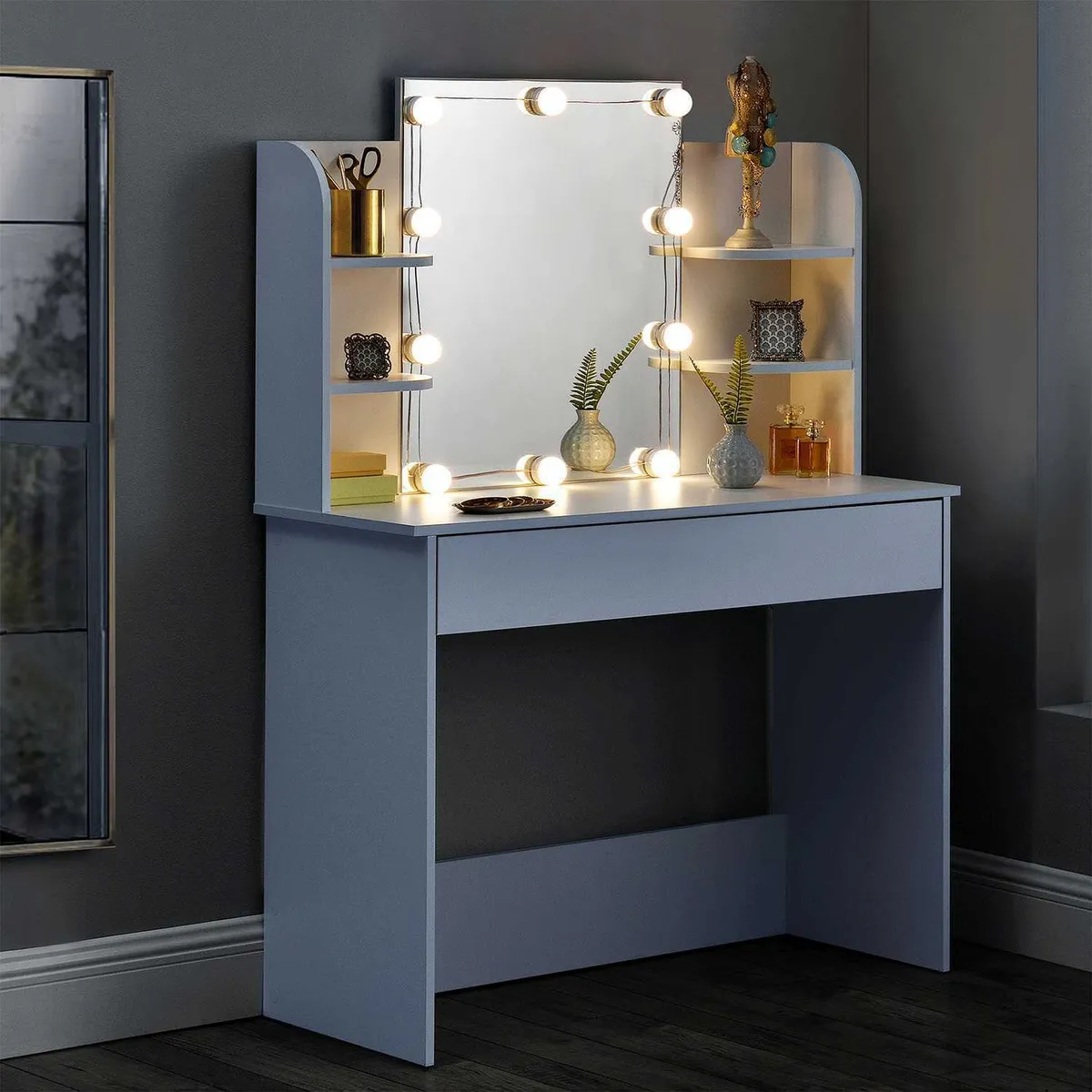 Fésülködőasztal, ModernHome PWSHT-20, 108 x 40 x 142 cm – 4. kép Fésülködőasztal, ModernHome PWSHT-20, 108 x 40 x 142 cm – 4. kép