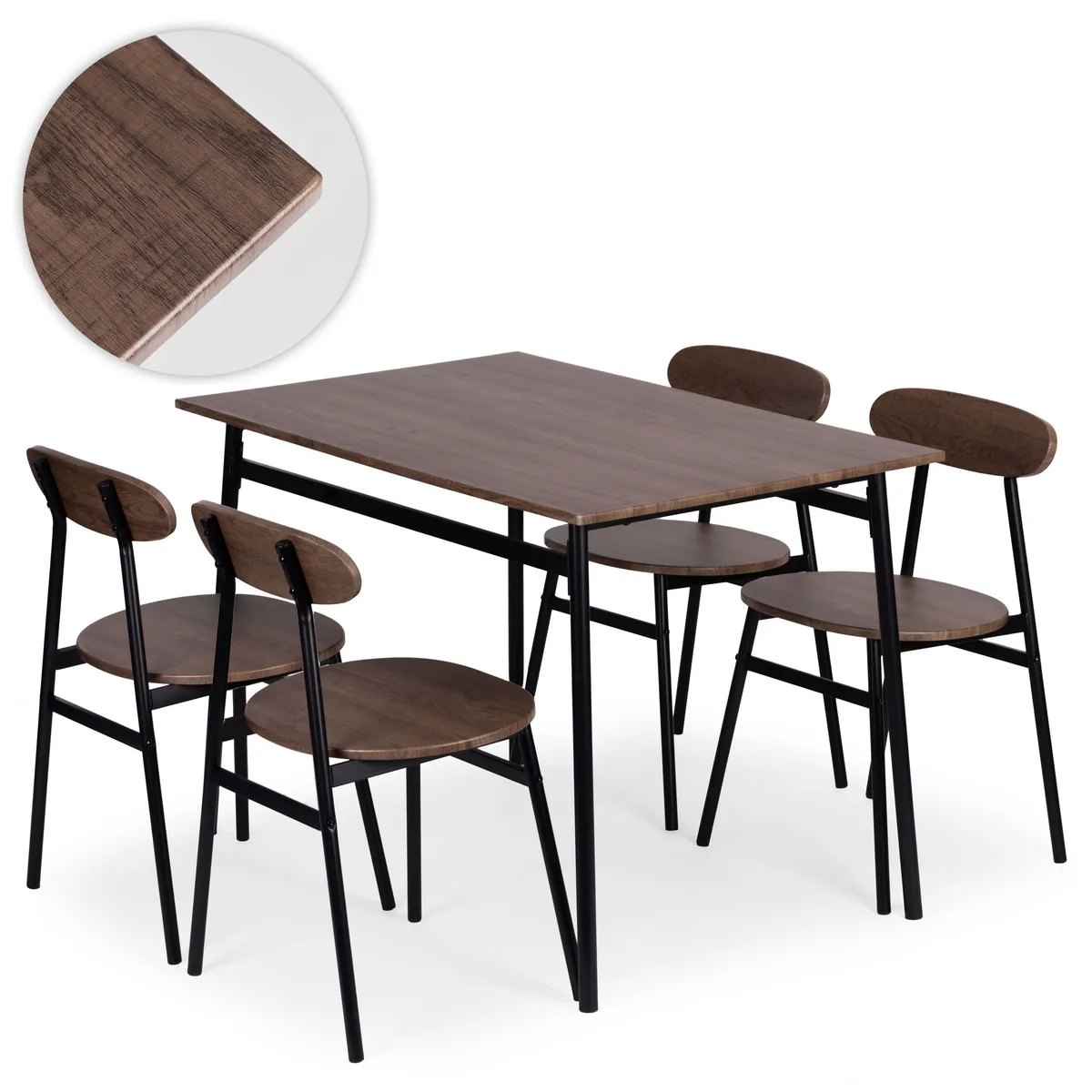 Étkezőasztal 4 székkel, ModernHome Oslo-WD, 110 x 70 cm – 1. kép Étkezőasztal 4 székkel, ModernHome Oslo-WD, 110 x 70 cm – 1. kép