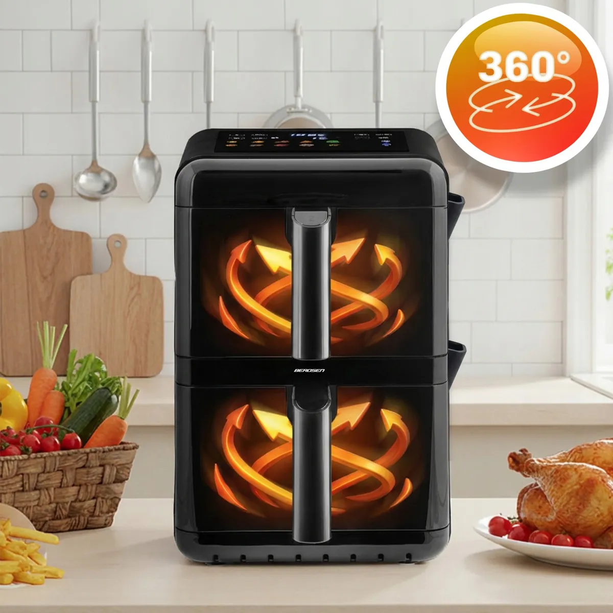 Air Fryer forrólevegős sütő, Berdsen BD-663, 11,6 l – 4. kép Air Fryer forrólevegős sütő, Berdsen BD-663, 11,6 l – 4. kép