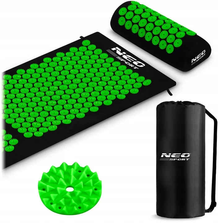 Akupresszúrás szőnyeg, Neo-Sport NS-901, fekete/zöld – 2. kép