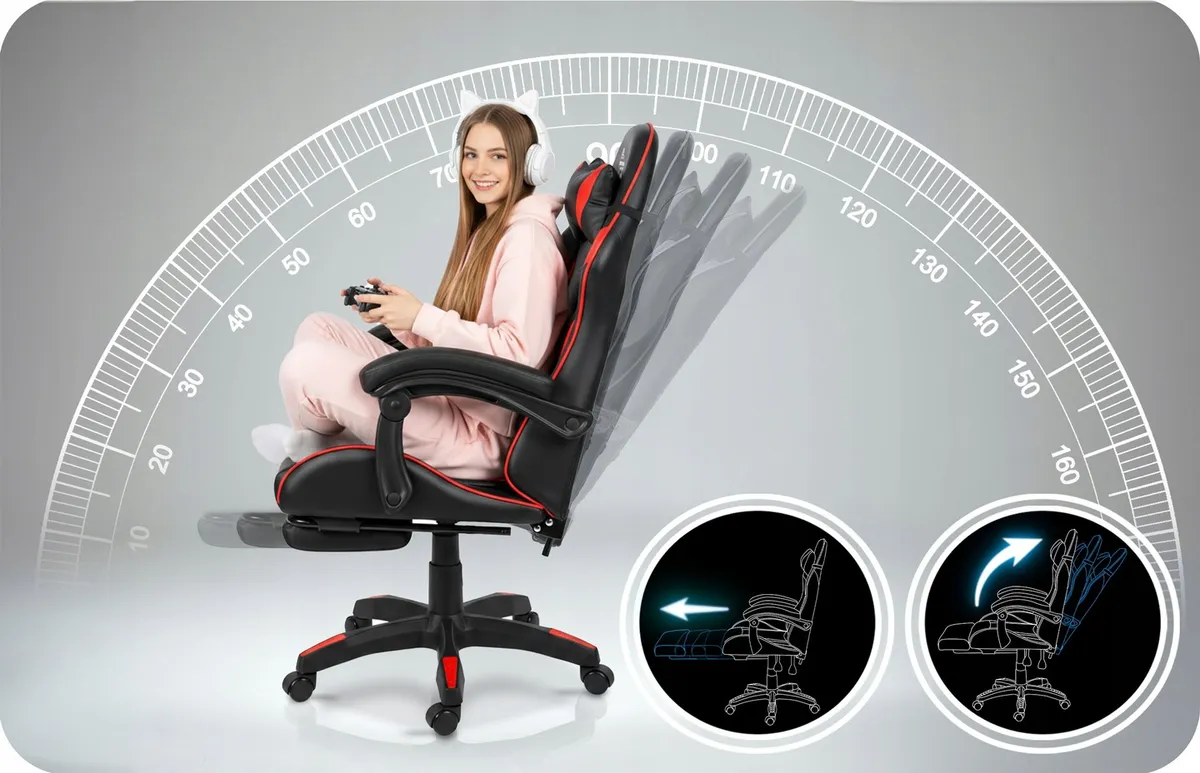 Gamer szék, Sofotel Draknor II, fekete-piros – 5. kép Gamer szék, Sofotel Draknor II, fekete-piros – 5. kép