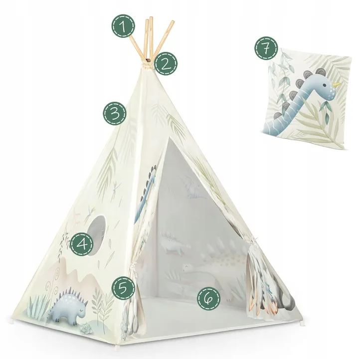Gyereksátor, Nukido Tipi, Dinoszaurusz minta – 9. kép Gyereksátor, Nukido Tipi, Dinoszaurusz minta – 9. kép