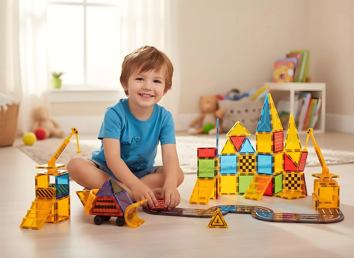 Mágneses játékkészlet, Ricokids RK-780, 90 db – 9. kép A készlet elemei