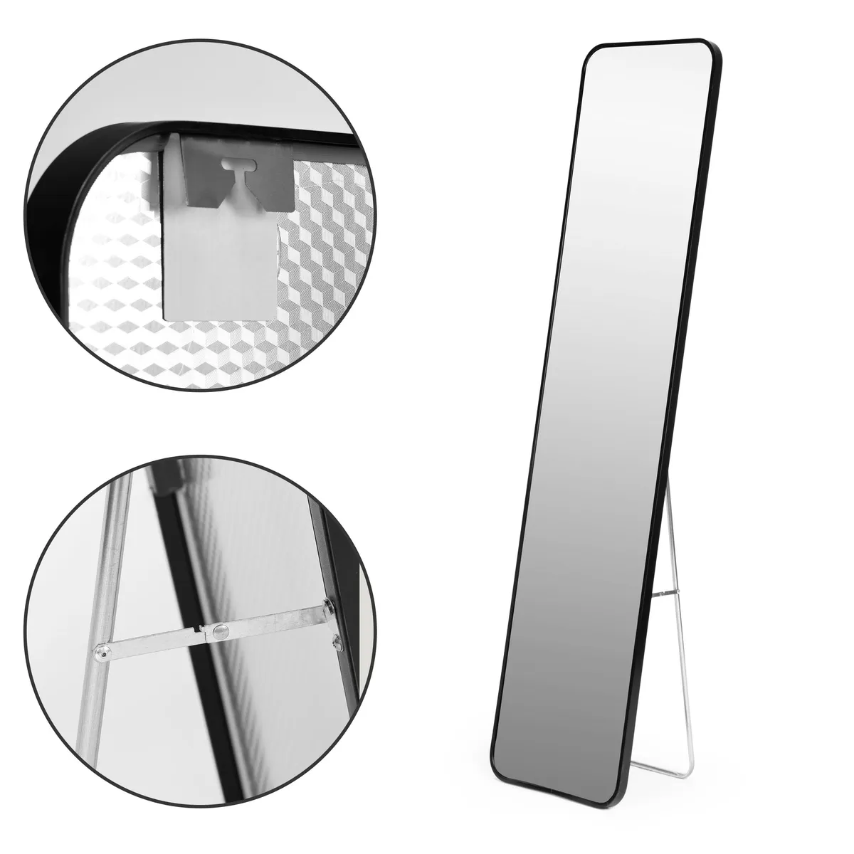 Álló tükör, ModernHome VKM-915B, fekete keret – 3. kép Álló tükör, ModernHome VKM-915B, fekete keret – 3. kép