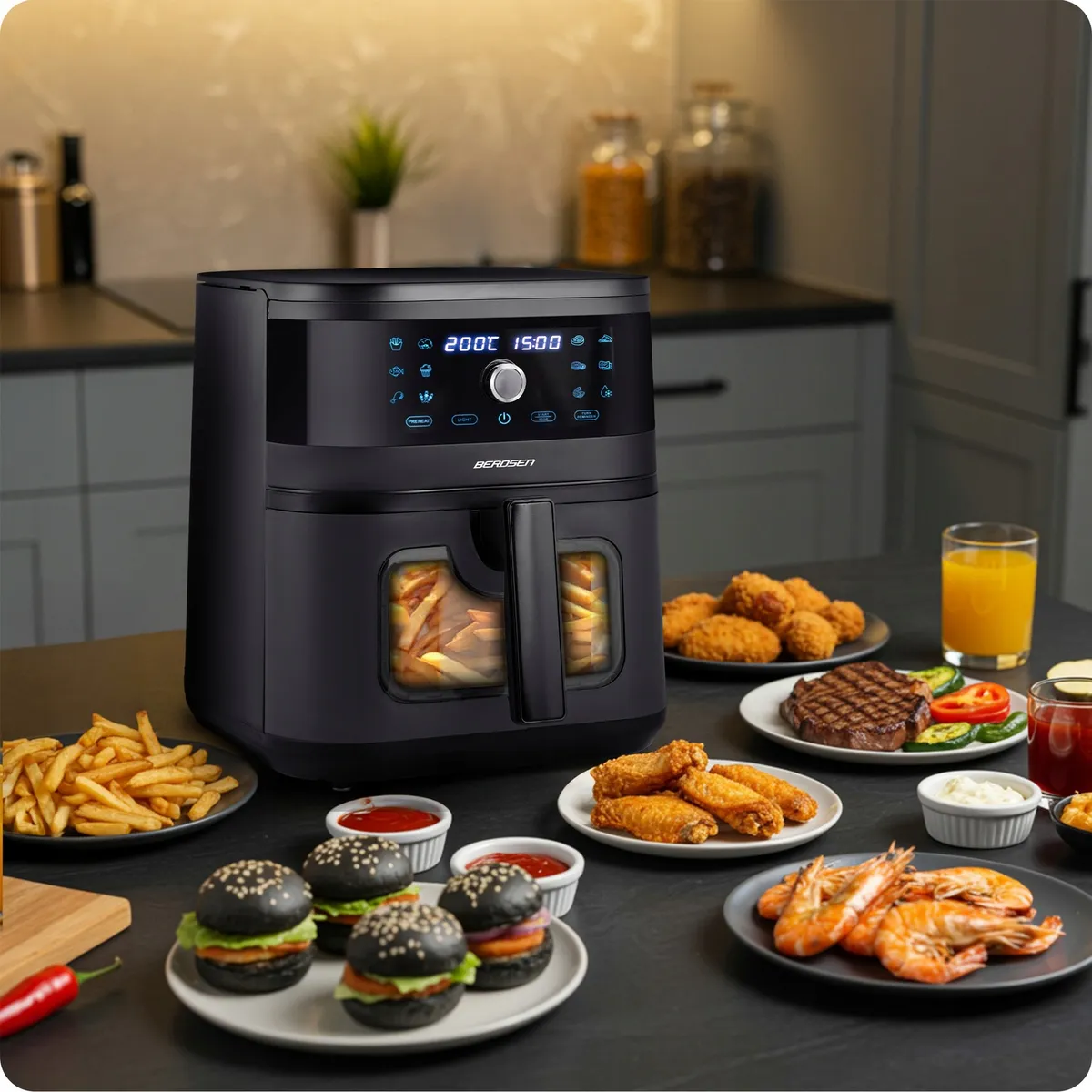 Air Fryer forrólevegős sütő, Berdsen BD-661, 8 l – 11. kép Air Fryer forrólevegős sütő, Berdsen BD-661, 8 l – 11. kép