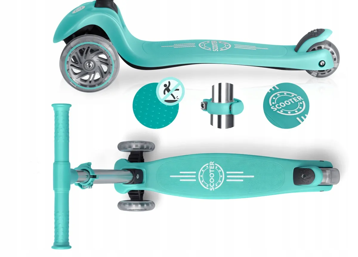 Háromkerekű roller, Ricokids Glow, türkiz – 3. kép Háromkerekű roller, Ricokids Glow, türkiz – 3. kép