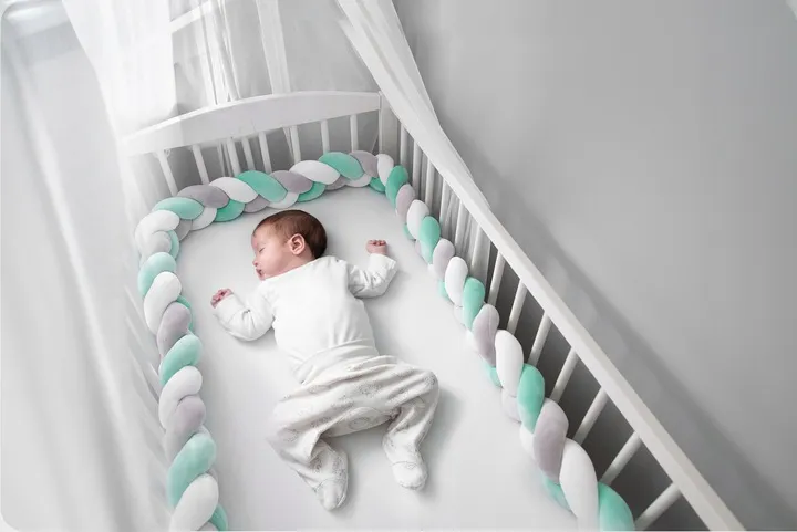 Rácsvédő kiságyba, Ricokids, zöld/szürke – 5. kép