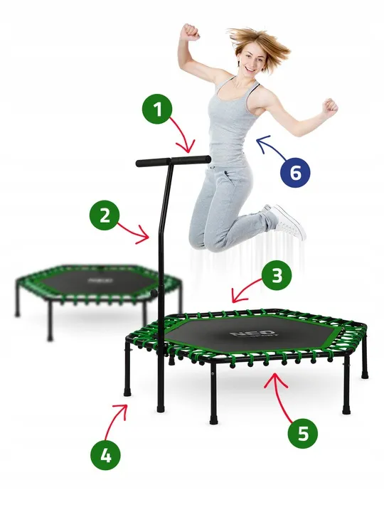 Fitnesz trambulin, Neo-Sport, fekete/zöld – 4. kép Fitnesz trambulin, Neo-Sport, fekete/zöld – 4. kép
