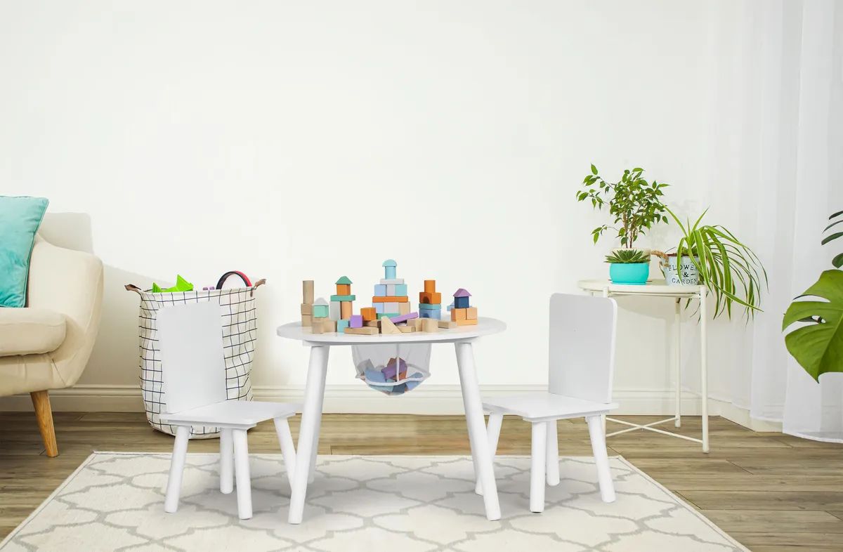 Gyerek asztal és szék szett, ECOTOYS WH135, fehér – 3. kép Gyerek asztal és szék szett, ECOTOYS WH135, fehér – 3. kép