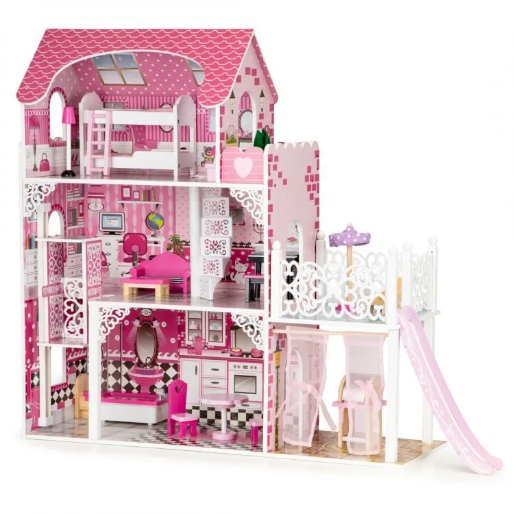 Fa babaház, ECOTOYS TL49059, 89 x 32,5 x 90 cm – 6. kép Fa babaház, ECOTOYS TL49059, 89 x 32,5 x 90 cm – 6. kép