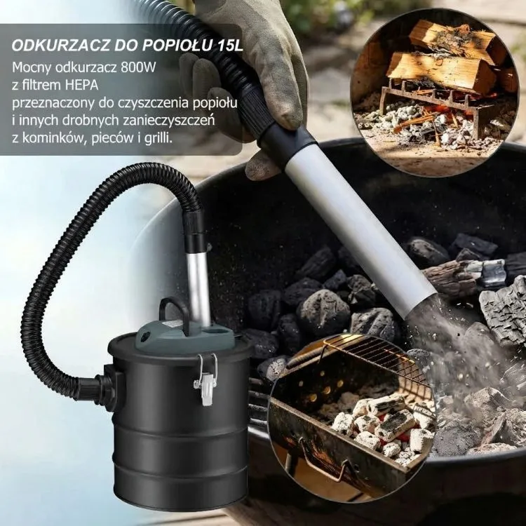 Elektromos hamuporszívó, Bauerkraft H-751, 800 W – 3. kép Hamuporszívó részletek