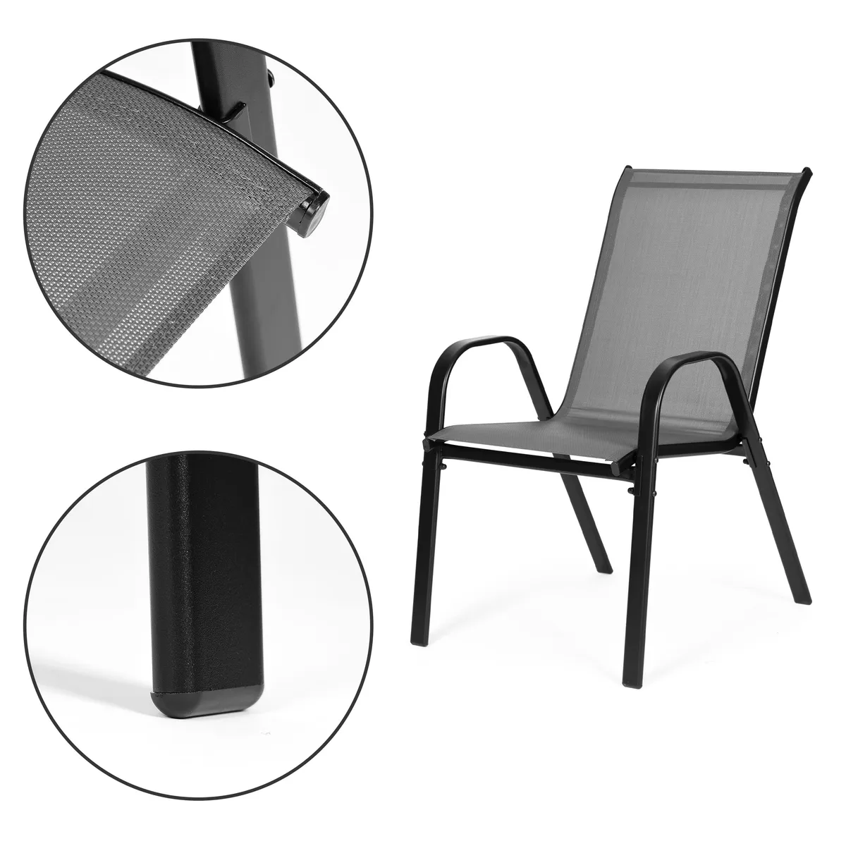 Kerti szék, MultiGarden SC-092KD, szürke – 3. kép Kerti szék, MultiGarden SC-092KD, szürke – 3. kép