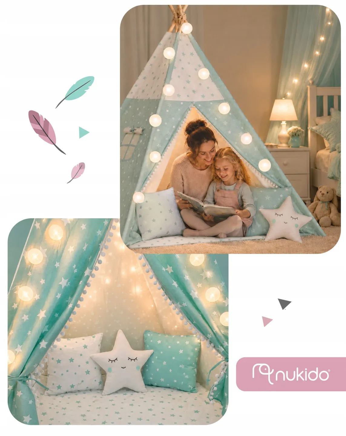 Gyereksátor, Nukido Tipi, fényfüzérrel – 7. kép Gyereksátor, Nukido Tipi, fényfüzérrel – 7. kép