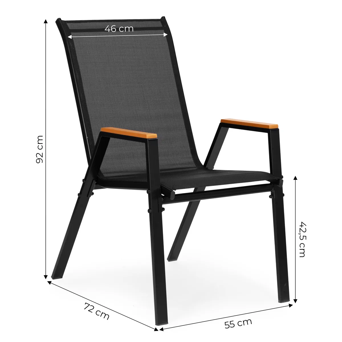 Kerti szék, MultiGarden SC-092W-2-1, fekete – 5. kép Kerti szék, MultiGarden SC-092W-2-1, fekete – 5. kép