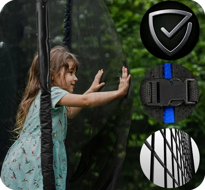 Kerti trambulin, Neo-Sport, fekete/kék – 5. kép